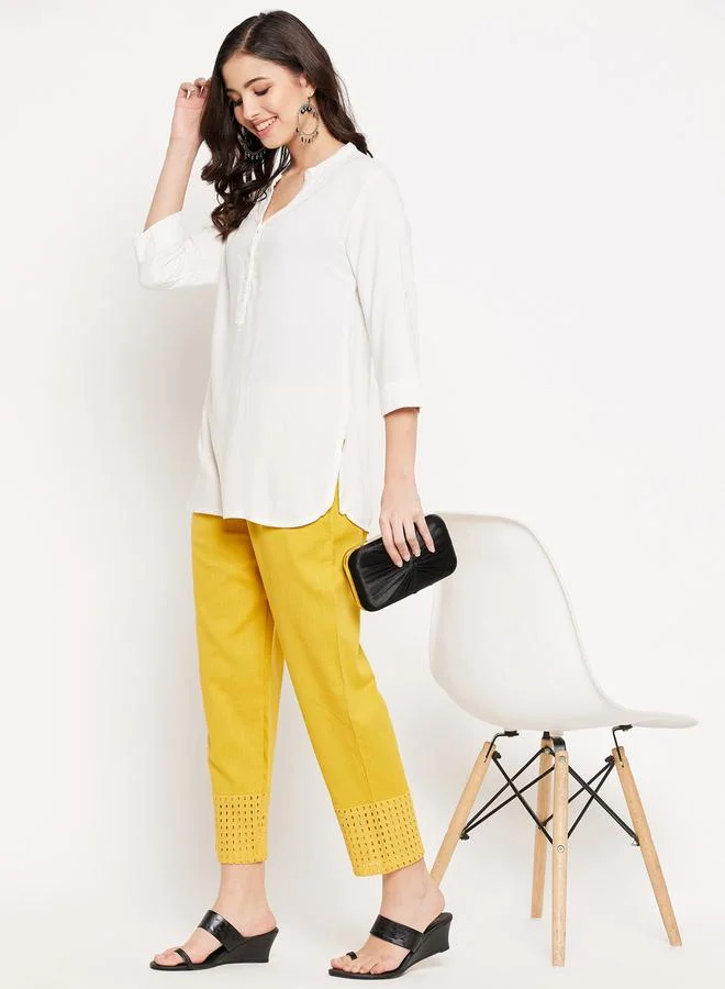 Winered  Women Yellow Regular Fit Trousers for Women | Best Price UAE